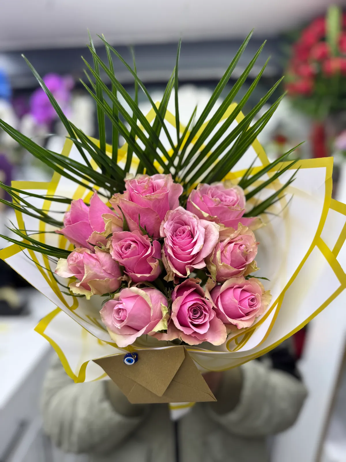 10 pembe Gül 