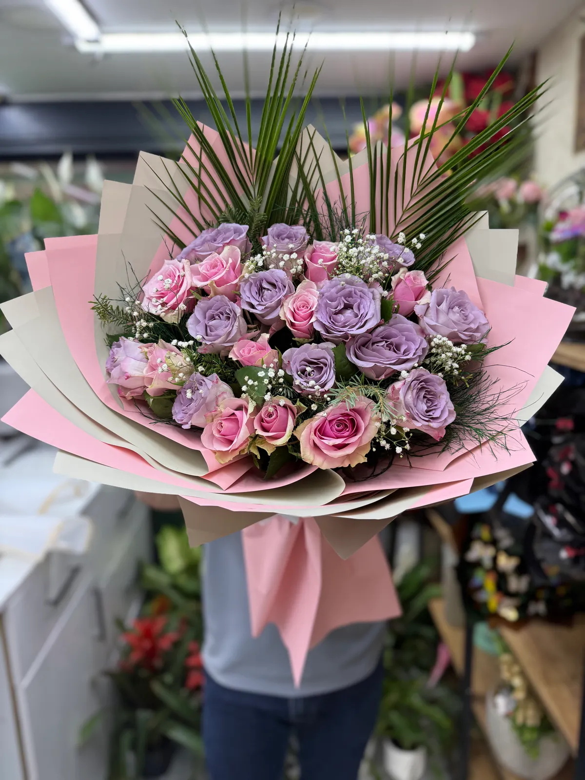 İthal Pembe ve Lila Gül 20 adet 