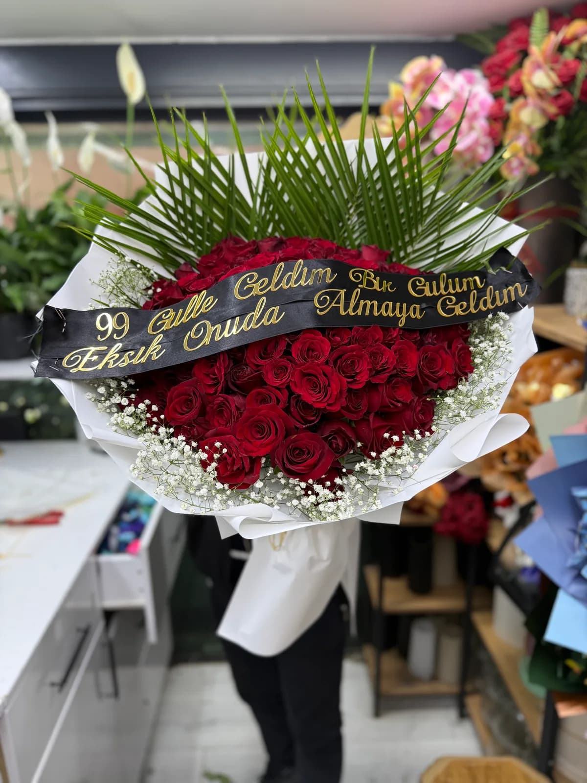 100 Gül İsteme Çiçeği Beyaz Kağıt