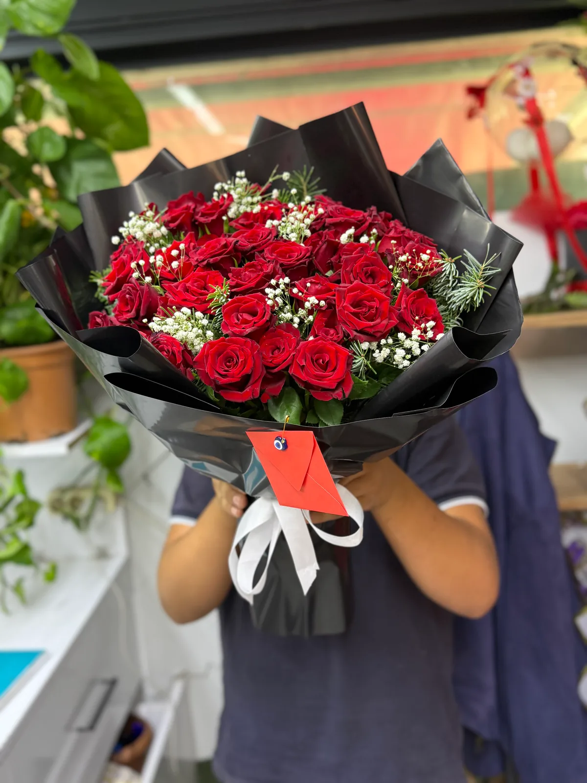 40 Gül Siyah Bukette